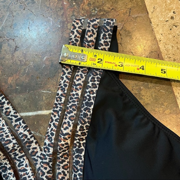 Women’s SZ M SHEIN BNWT Black w/leopard print One Piece Swimsuit - Picture 14 of 17